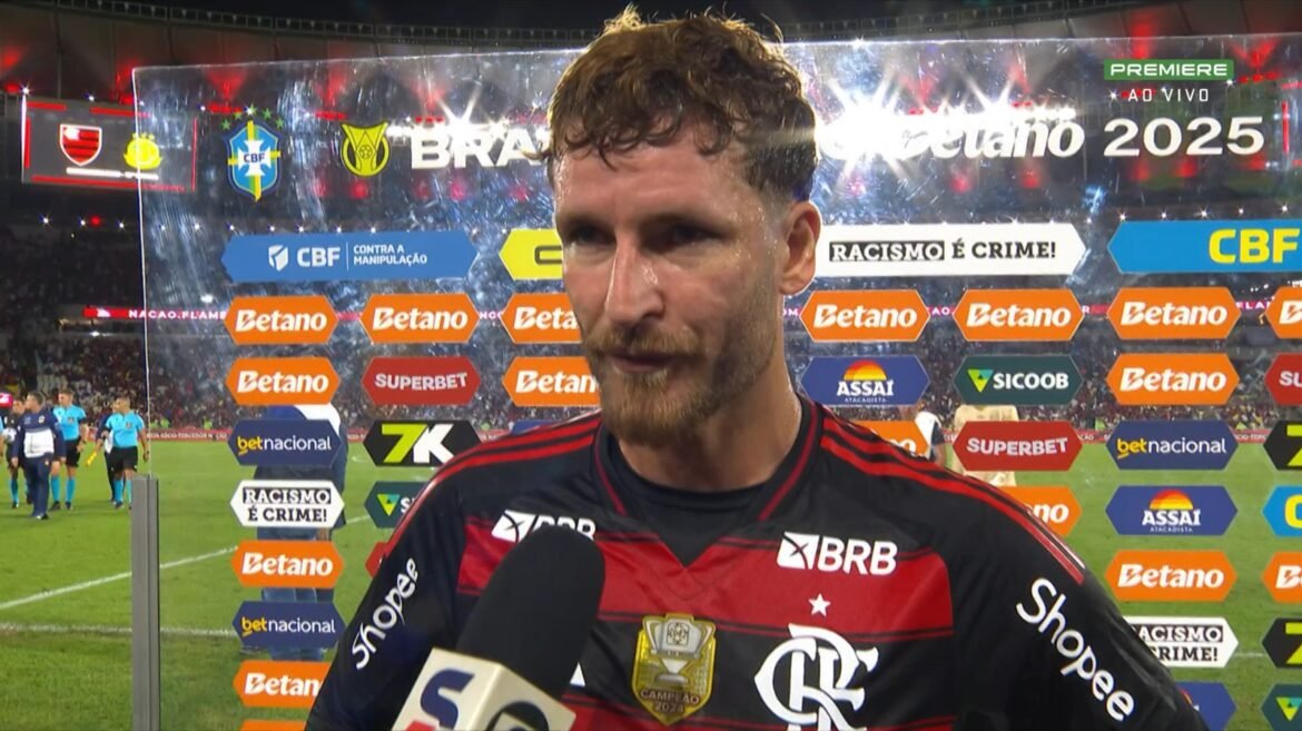 Léo Pereira destaca o Mirassol e comenta sobre o bom momento da defesa: 'Nos esforçamos para contribuir'