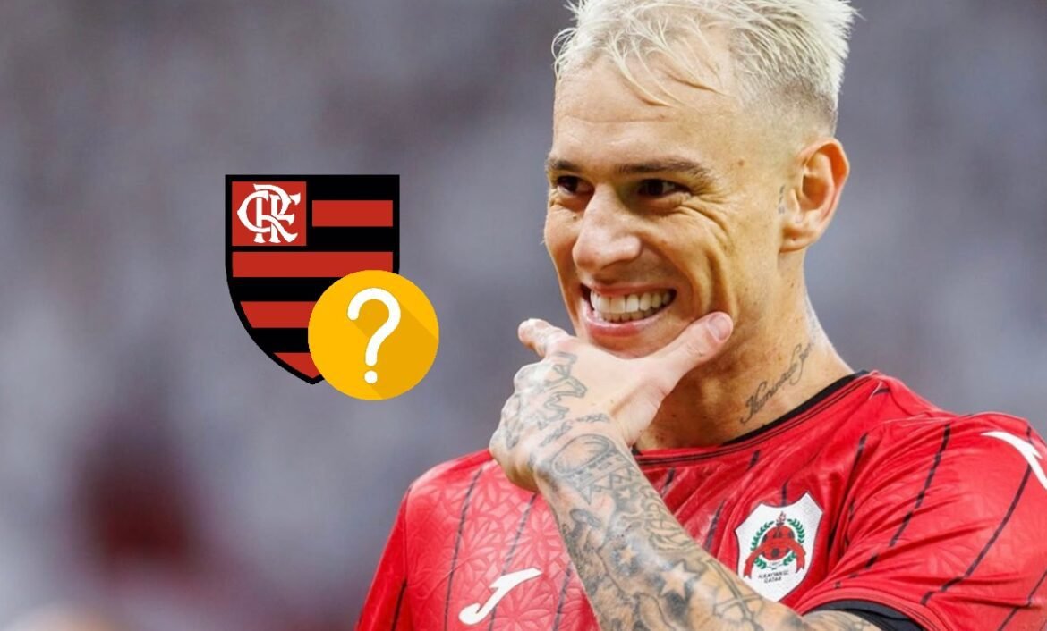 Roger Guedes está à venda pelo Al-Rayyan; confira os preços e sua possibilidade no Flamengo.
