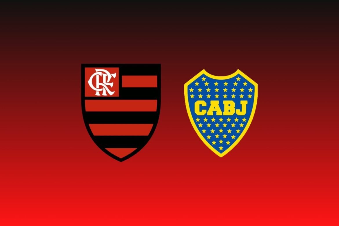 Hino do Flamengo ressoa nas proximidades da La Bombonera antes do confronto com o Racing.