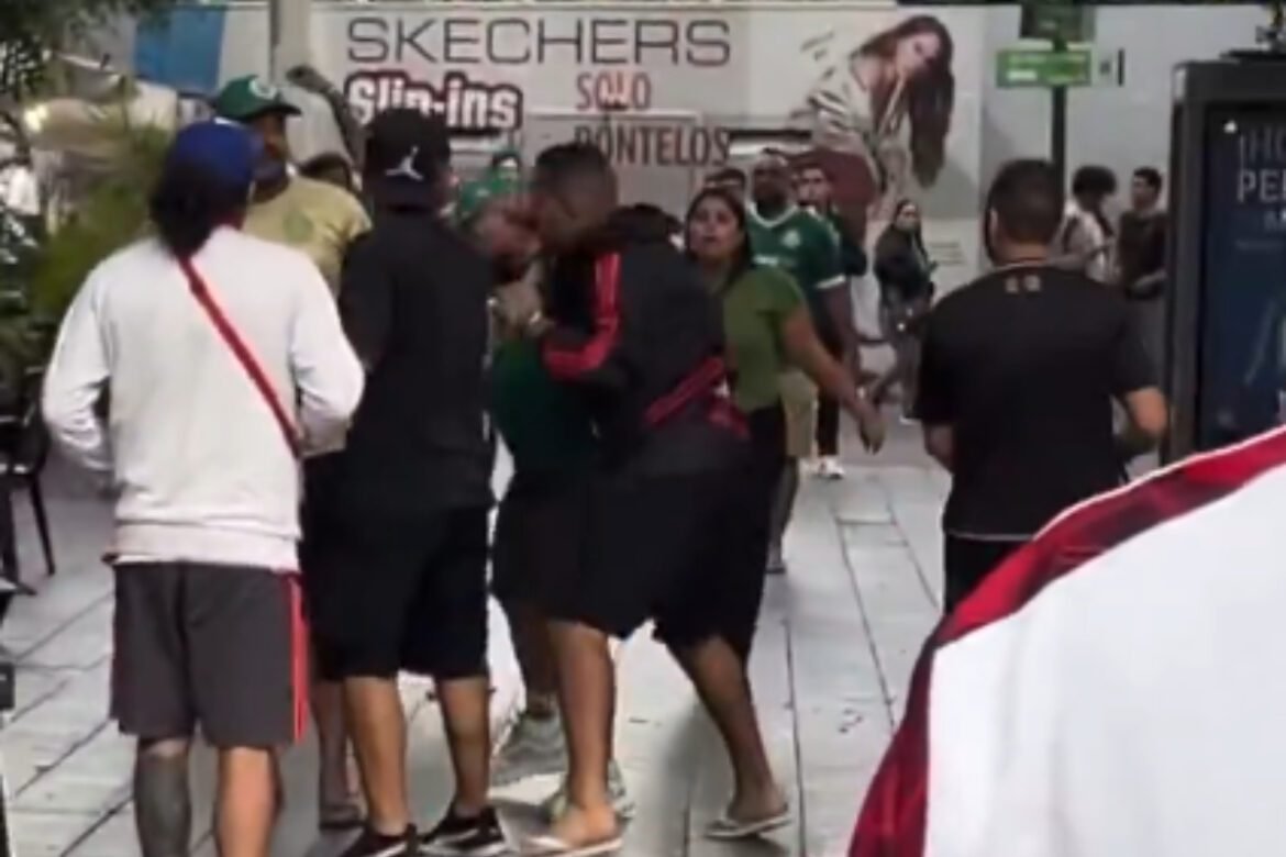 Torcedores de Flamengo e Palmeiras se enfrentam no Peru dias antes da final da Libertadores.