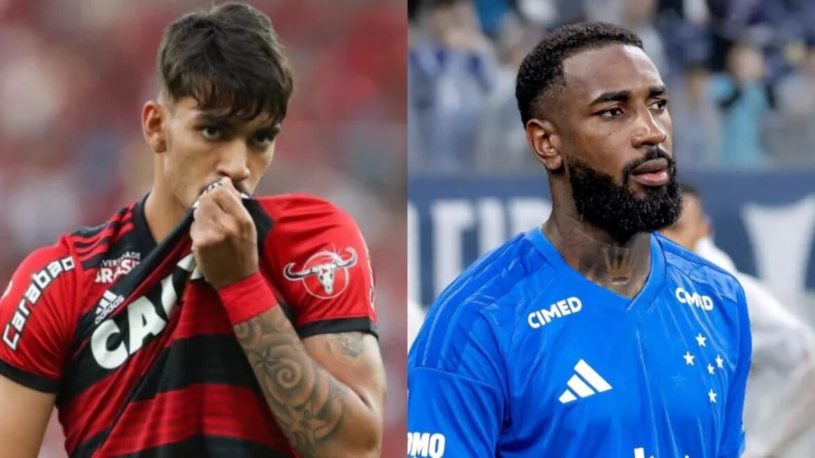 Torcedor se destaca no Galeão com cartaz em homenagem a Paquetá e crítica a Gerson.